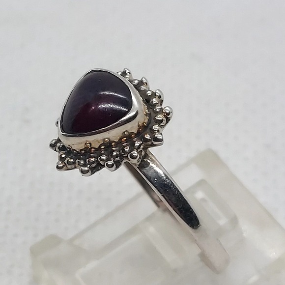 Ring 925 Sterling Silver Garnet size 8.75 - Picture 2 of 5